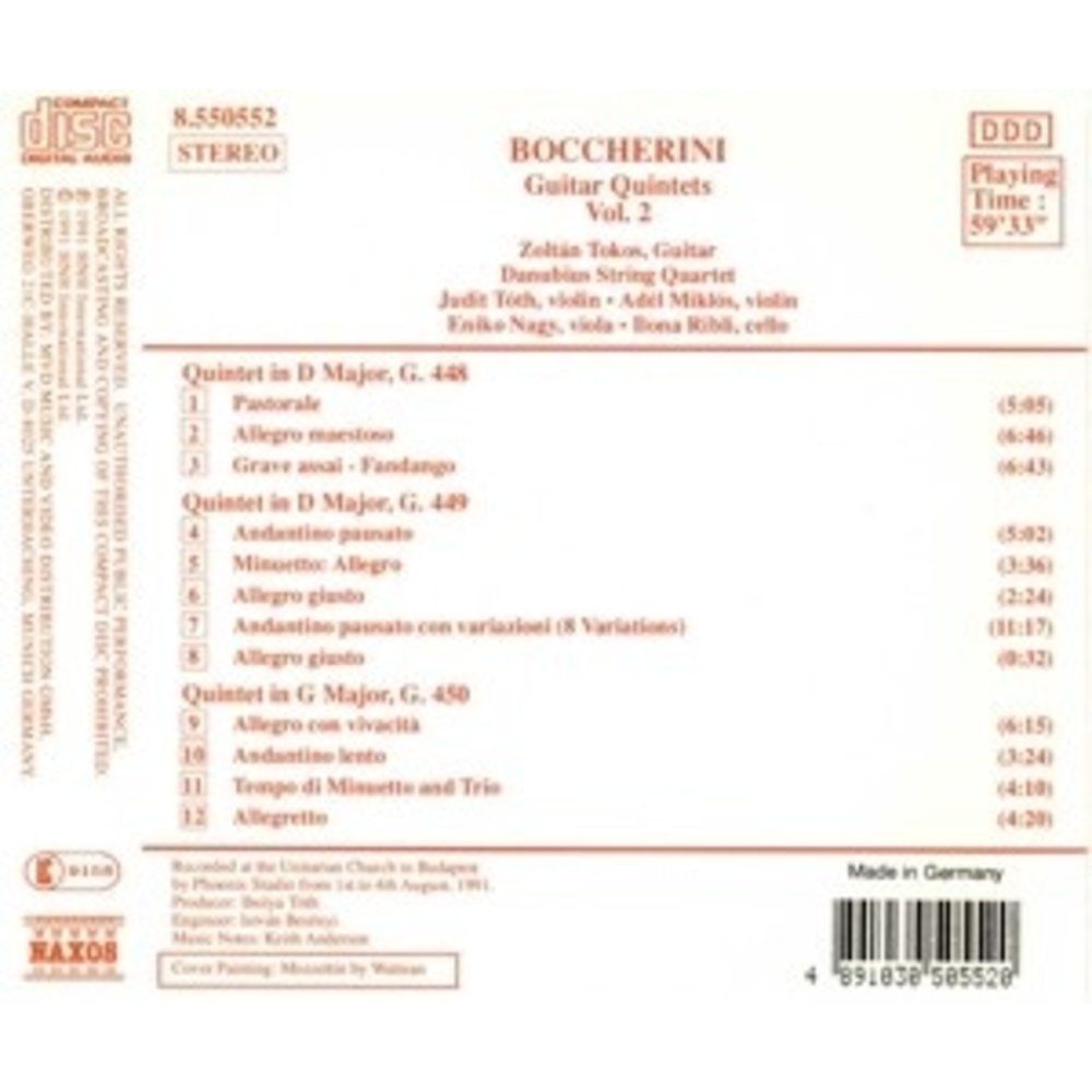 Naxos Boccherini: Guitar Quintets 2