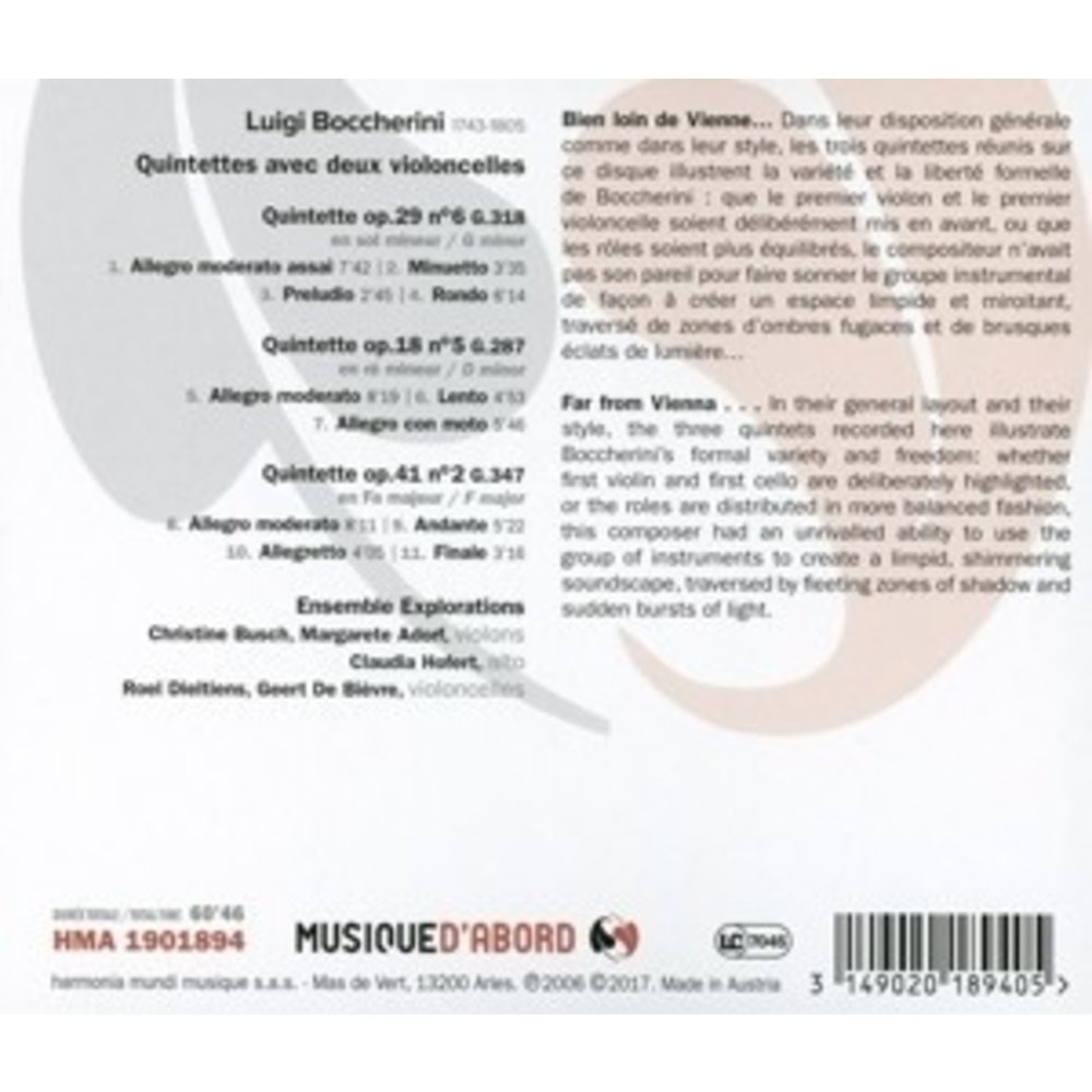 Harmonia Mundi Quintets With 2 Cellos