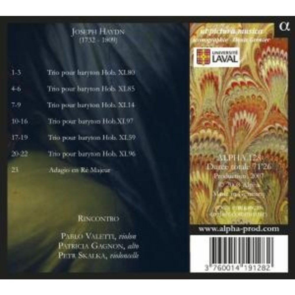 ALPHA Trios Pour Baryton Pour Nicolaus Esterha