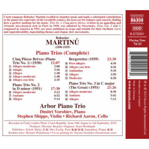 Naxos Martinu: Piano Trios