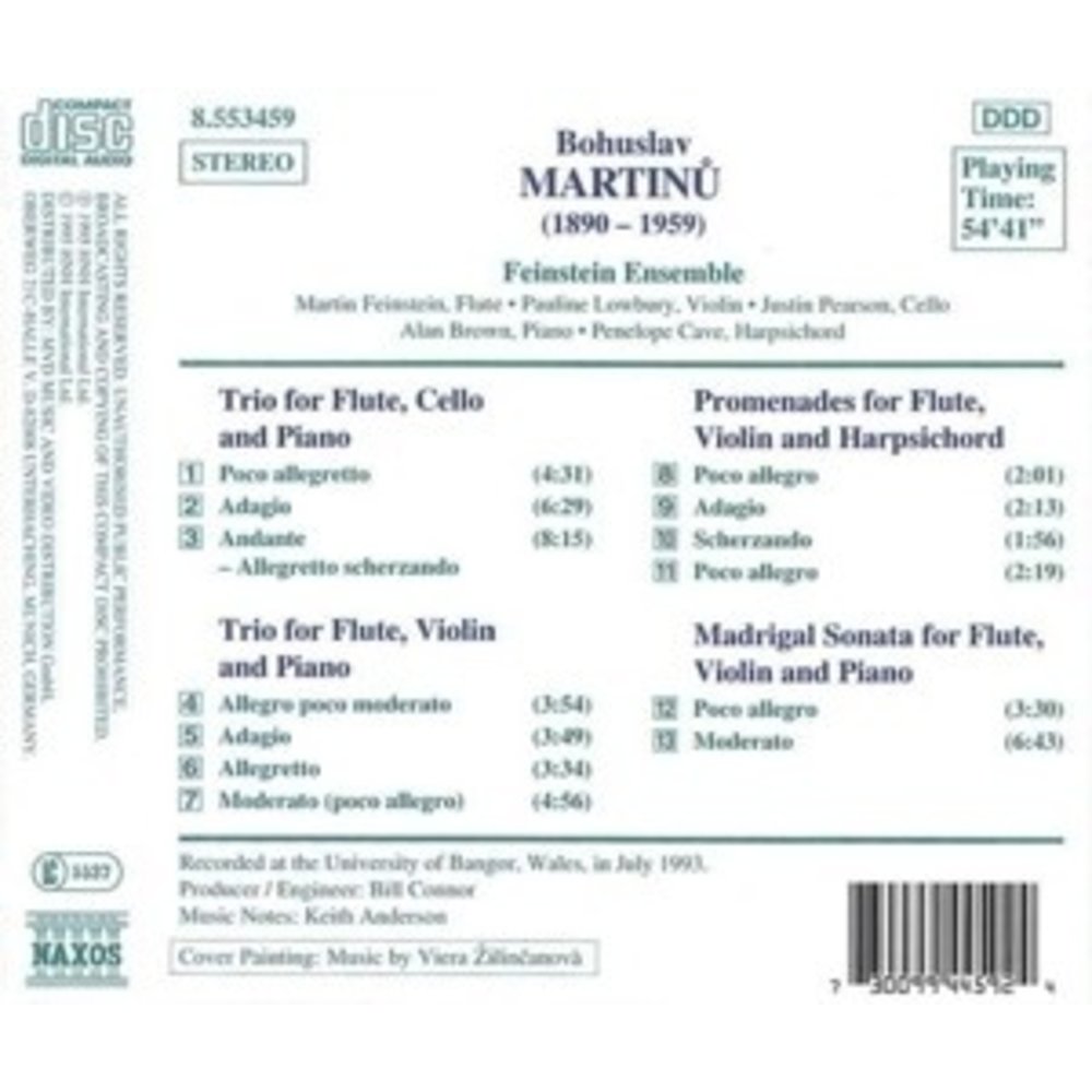 Naxos Martinu: Flute Trios Etc.
