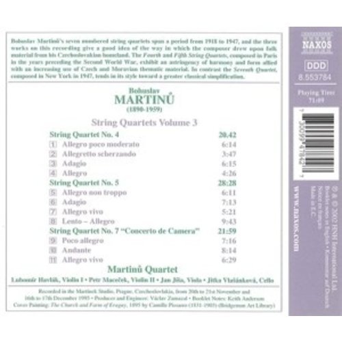 Naxos Martinu: String Quartets Vol.3