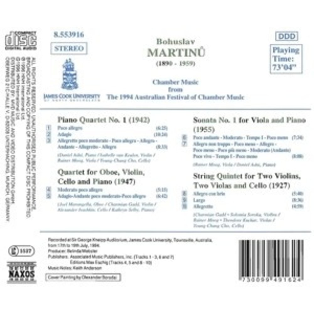 Naxos Martinu: Chamber Music