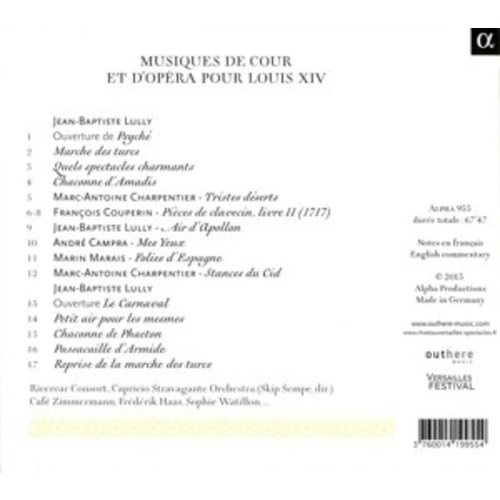 ALPHA Musiques De Cour Et D'operas Pour Louis