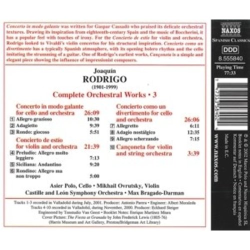 Naxos Rodrigo:com.orchestral Works.3