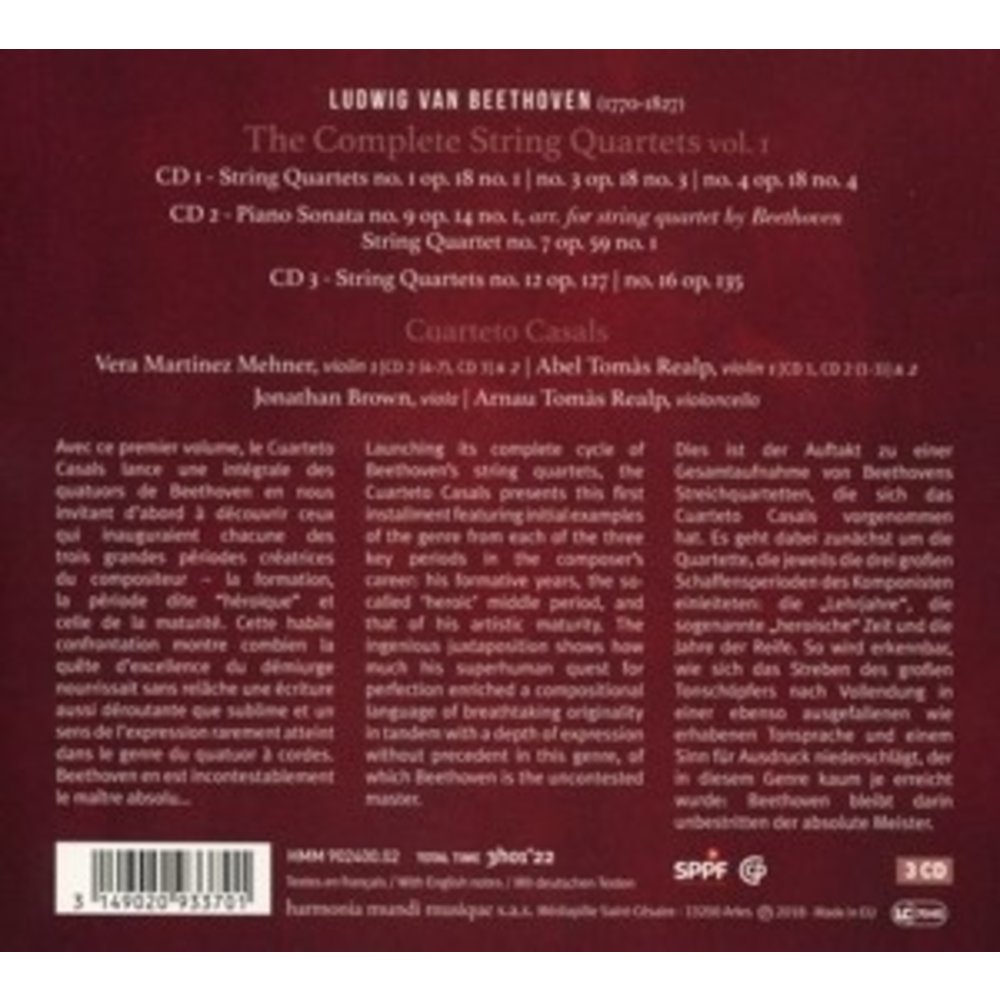 Harmonia Mundi Beethoven: Complete String Quartets