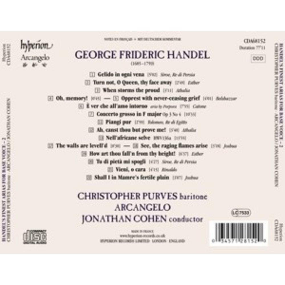 Hyperion Handel's Finest Arias For Bass 2