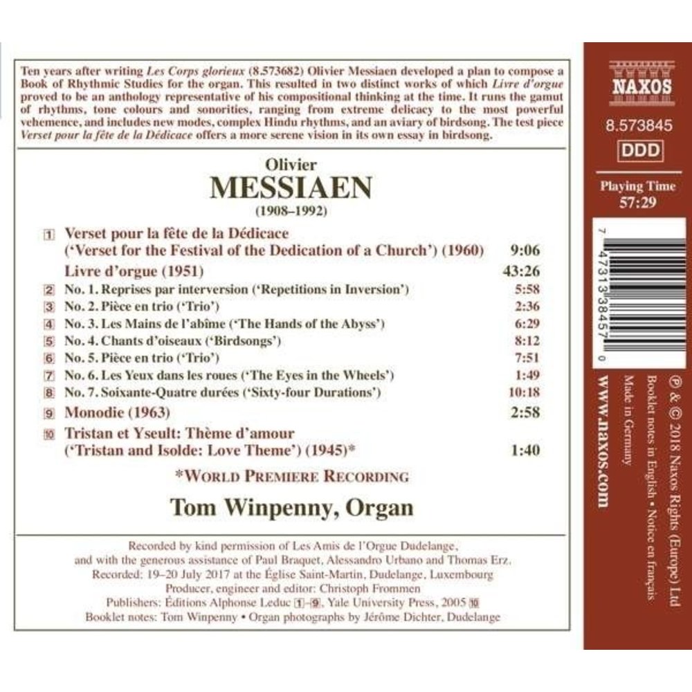 Naxos Messiaen: Livre d’orgue