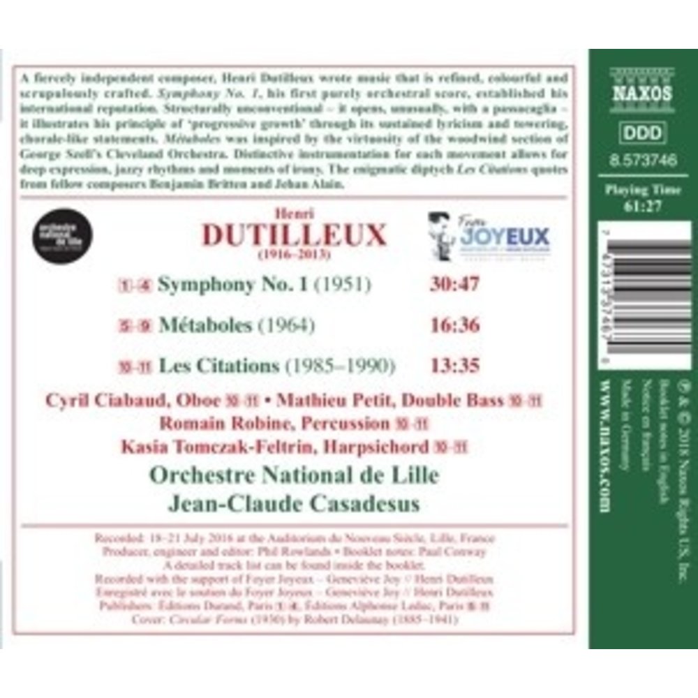 Naxos Symphony No. 1 - Metaboles - Les Ci