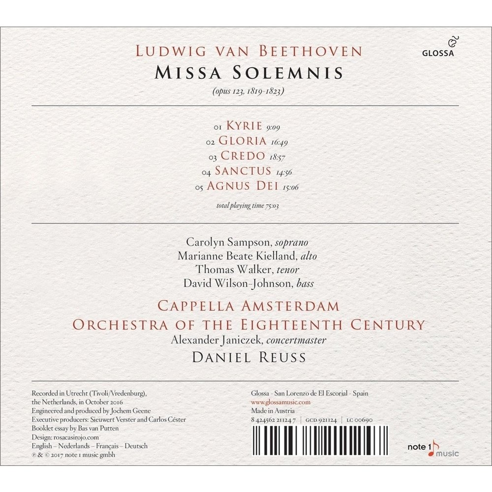 GLOSSA Beethoven: Missa Solemnis
