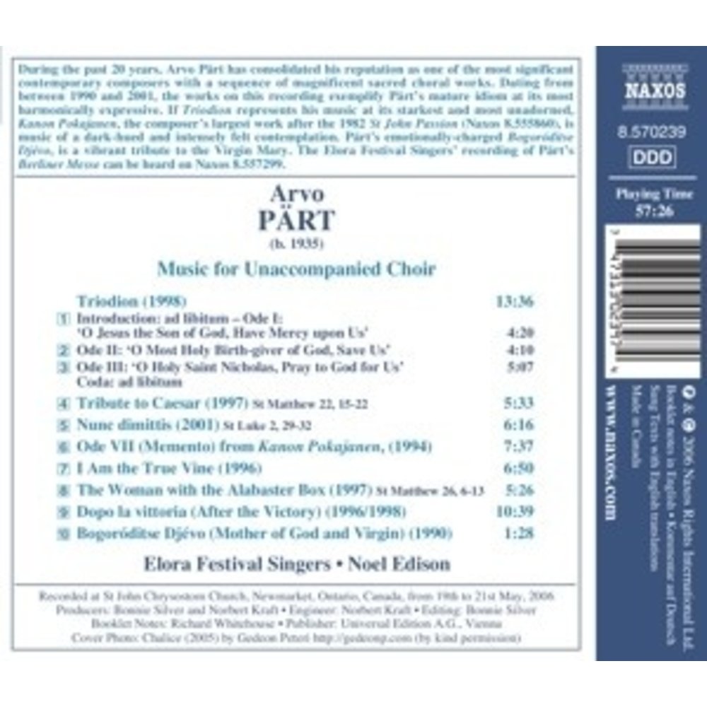 Naxos Music For Unaccompanied Choir