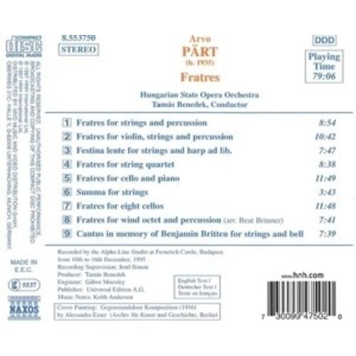 Naxos Part, Arvo: Fratres