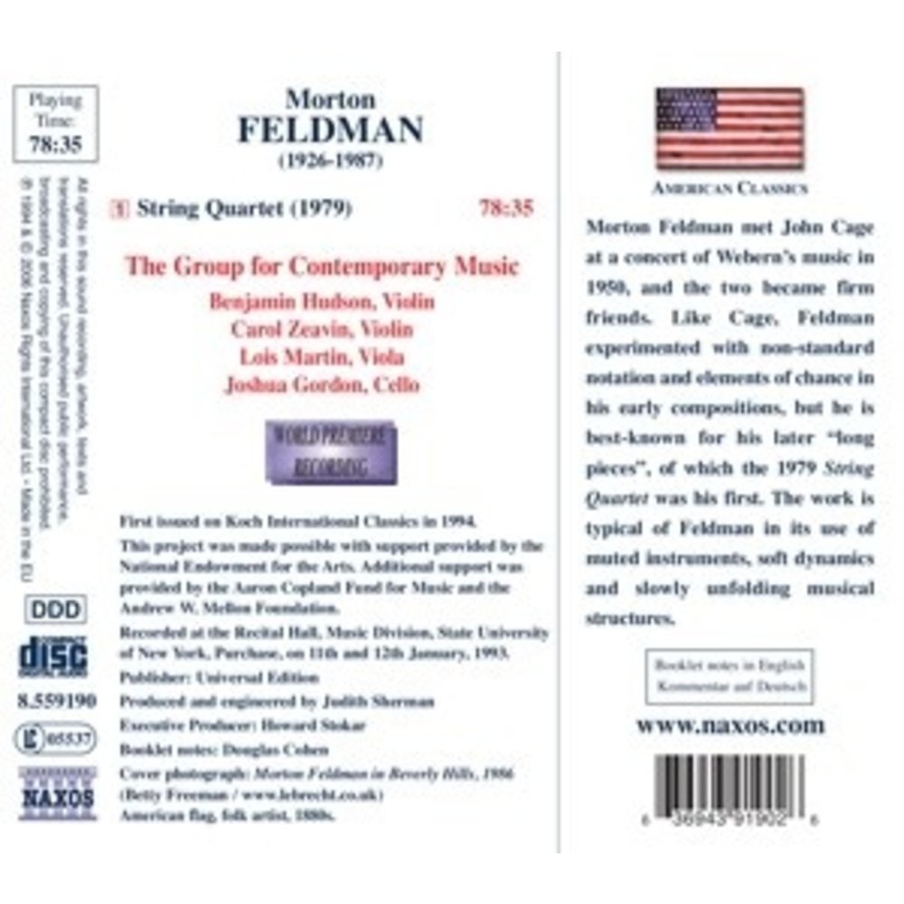 Naxos Feldman: String Quartet