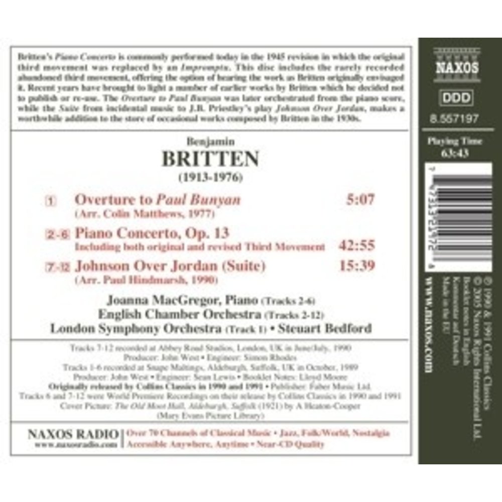 Naxos Britten: Piano Concerto / John