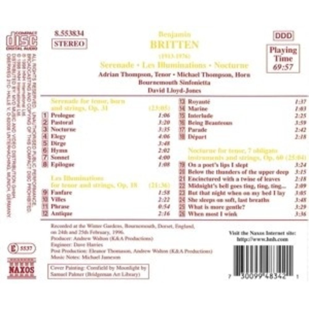 Naxos Britten:serenade.les Illuminat