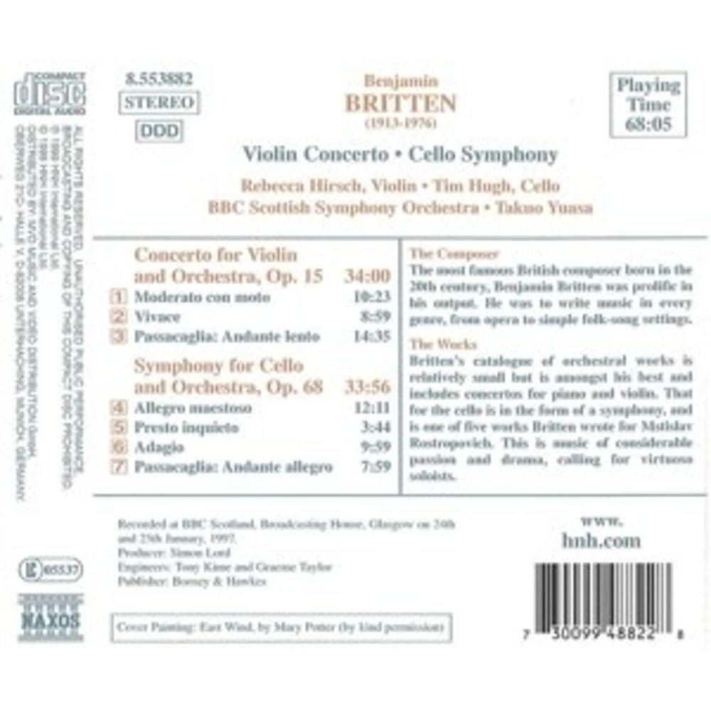 Naxos Britten: Violon Con.cello Sym.