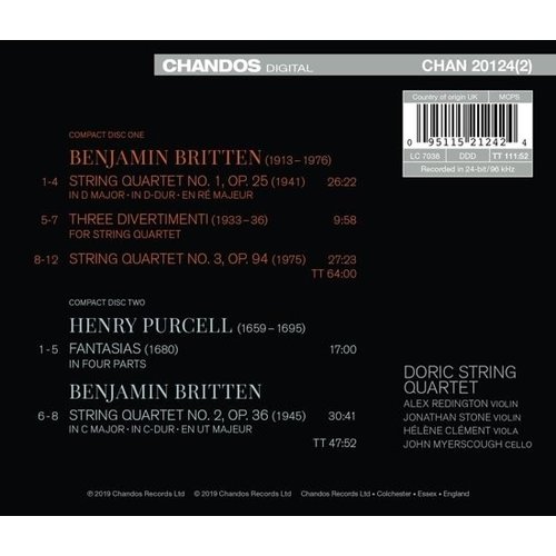 CHANDOS Britten String Quartets 1-3 Three D