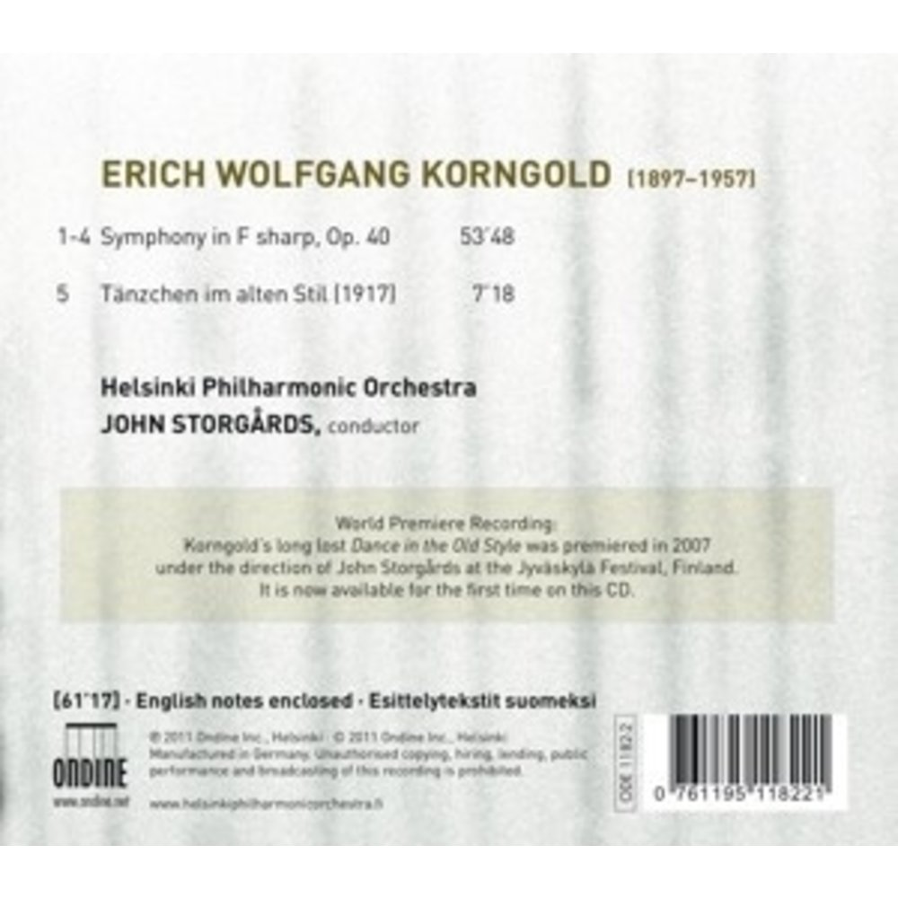 Ondine Korngold: Symphony F Sharp