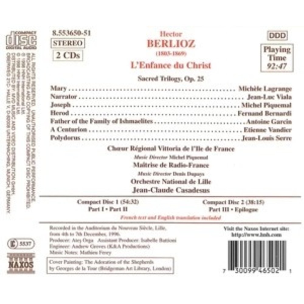 Naxos Berlioz: L'enfance Du Christ