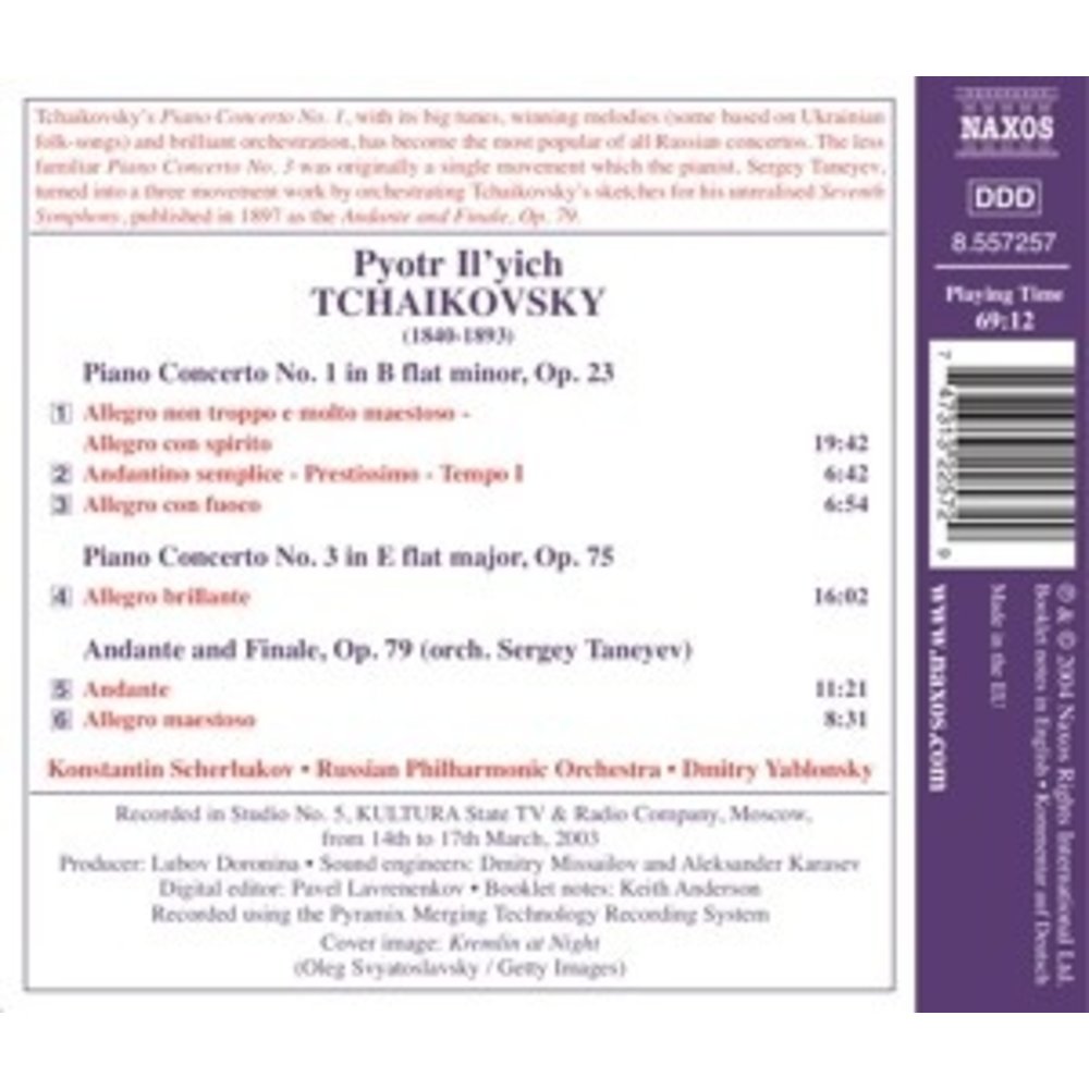 Naxos Tchaikovsky:piano Conc.nos.1&3