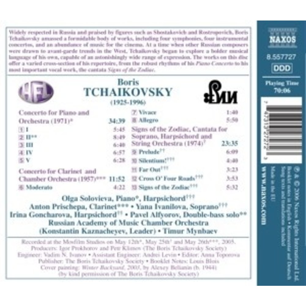 Naxos Boris Tchaikovsky: Piano Conce