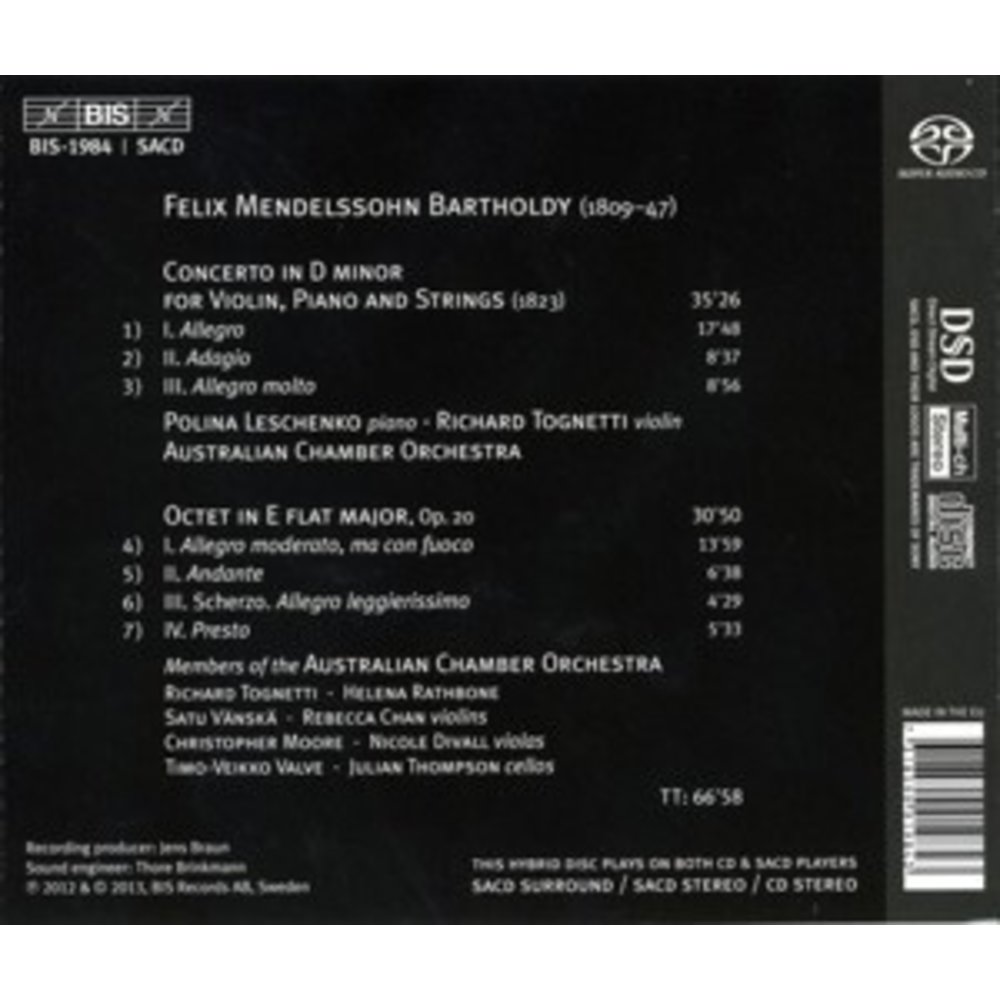 BIS Concerto For Violin And Piano / Octet