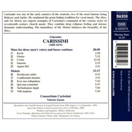 Naxos Carissimi:mass For Three Voice