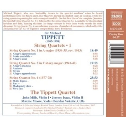 Naxos Tippett: String Quartets 1