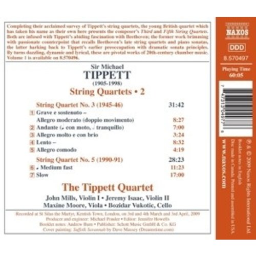 Naxos Tippett: String Quartets 2