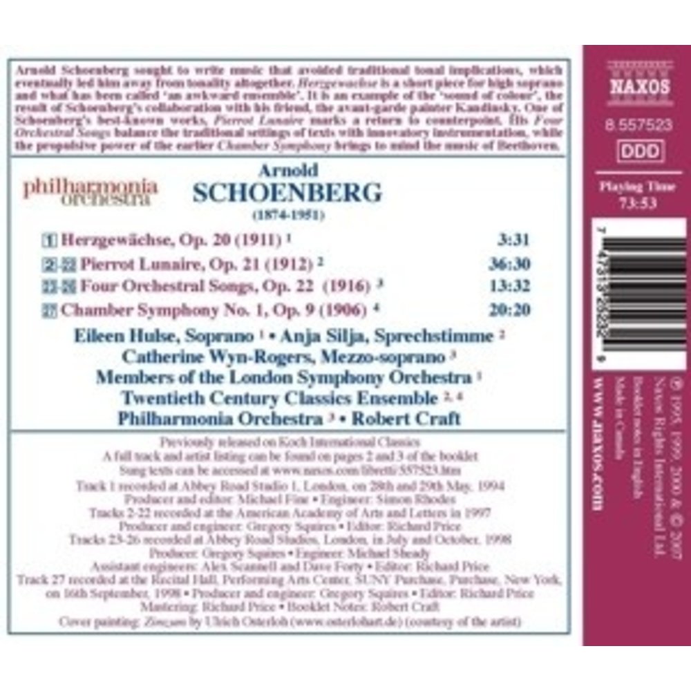 Naxos Schoenberg:pierrot Lunaire