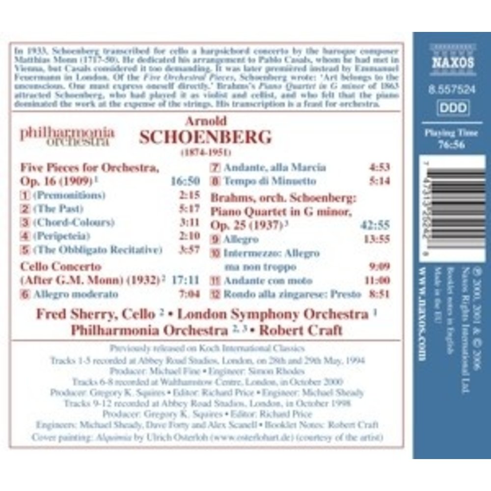 Naxos Schoenberg: Five Pieces For Or