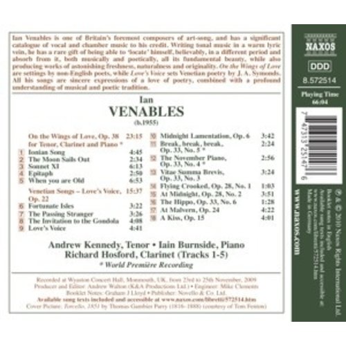 Naxos Venables: English Song Series 21