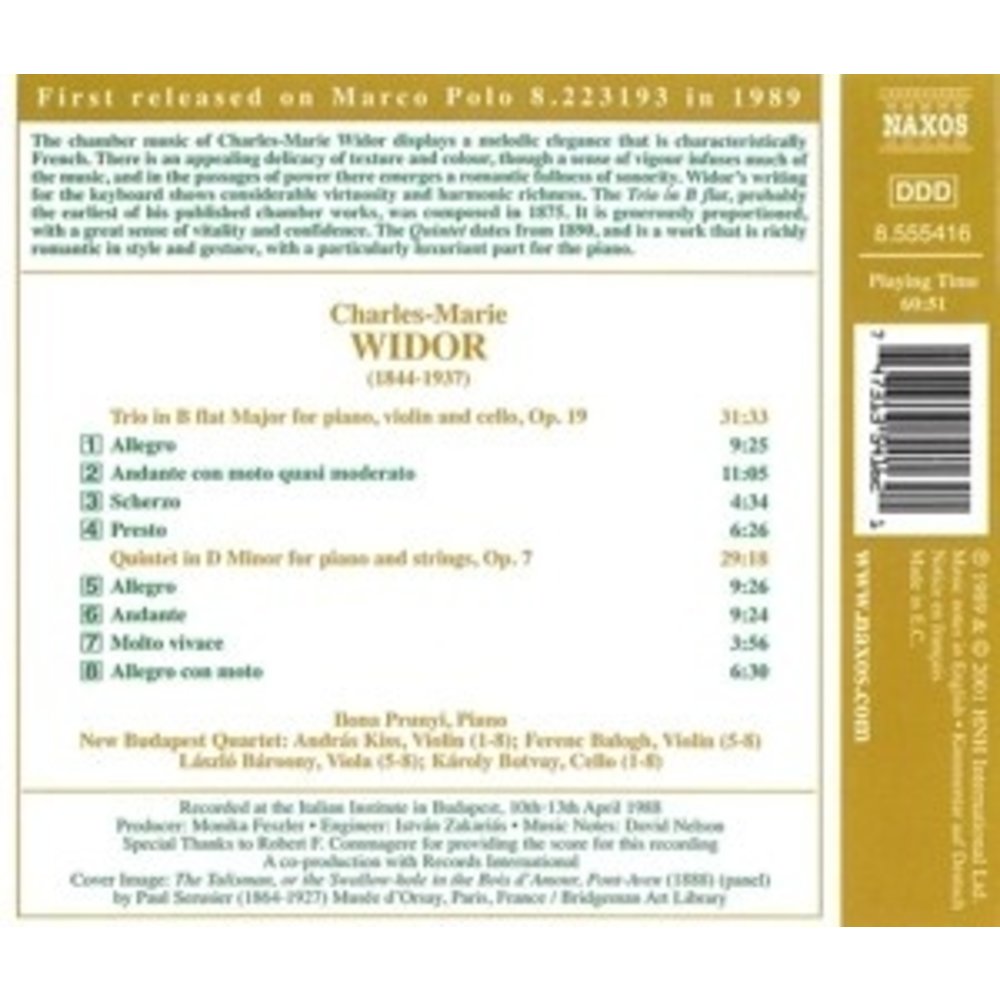 Naxos Widor:piano Trio&Piano Quintet
