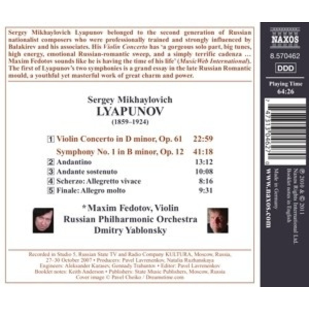 Naxos Lyapunov: Violin Concerto