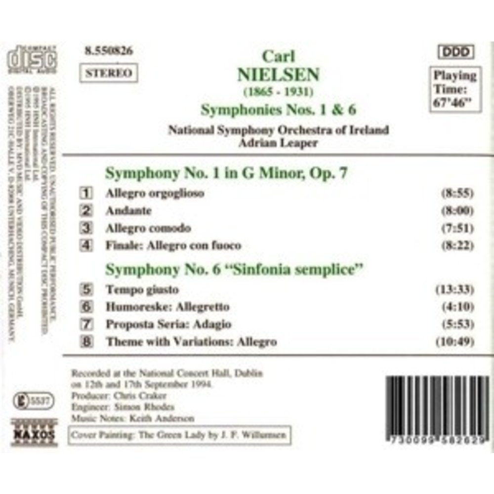 Naxos Nielsen: Symphonies 1 & 6