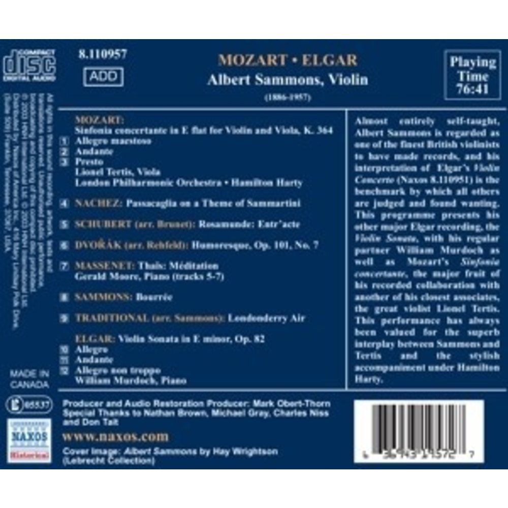 Sammons: Mozart . Elgar