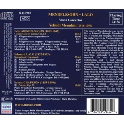 Menuhin:mendelssohn.lalo.chaus