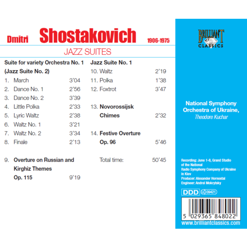 Brilliant Classics Shostakovitch: Jazz Suites
