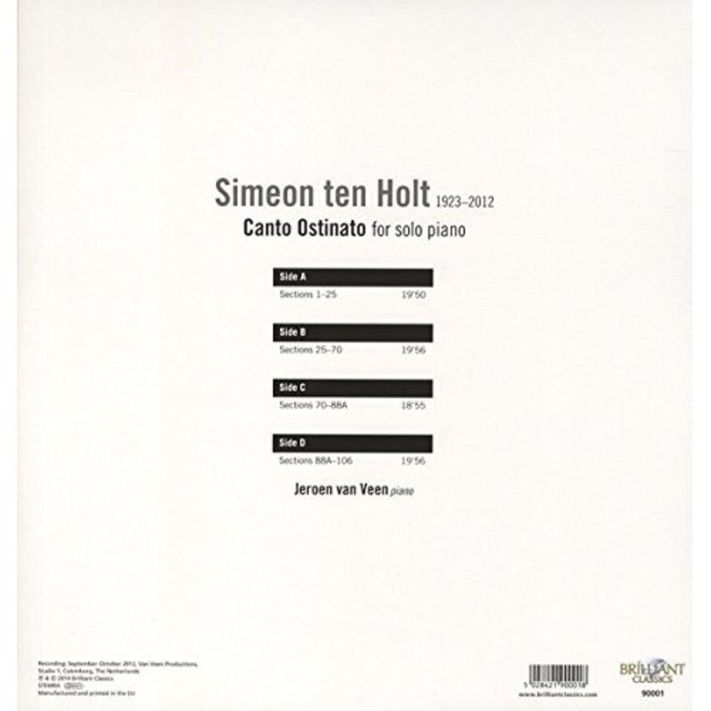Brilliant Classics Ten Holt: Canto Ostinato 2LP