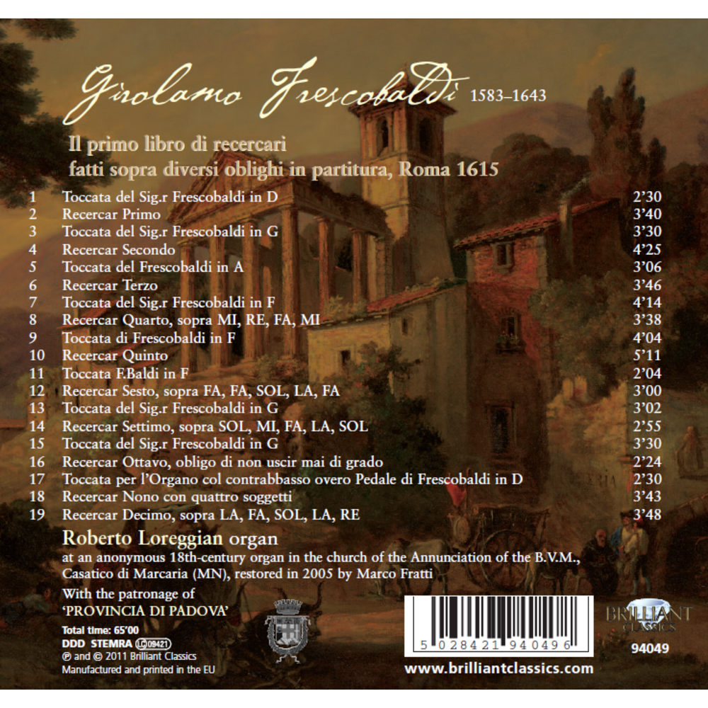 Brilliant Classics Frescobaldi: Edition Vol. 9, Il Primo Libro di Recercari