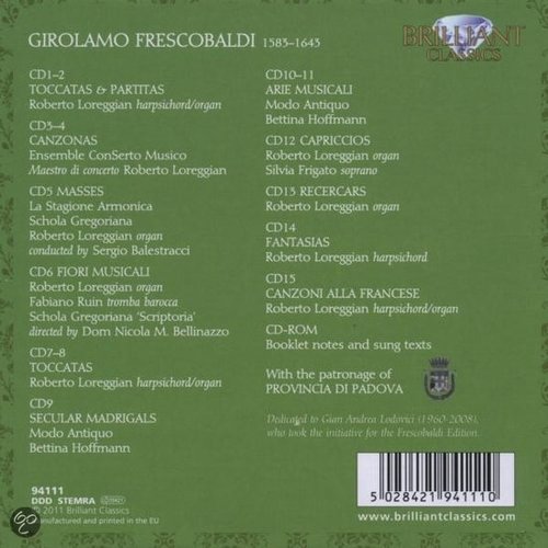 Brilliant Classics Frescobaldi Complete Edition