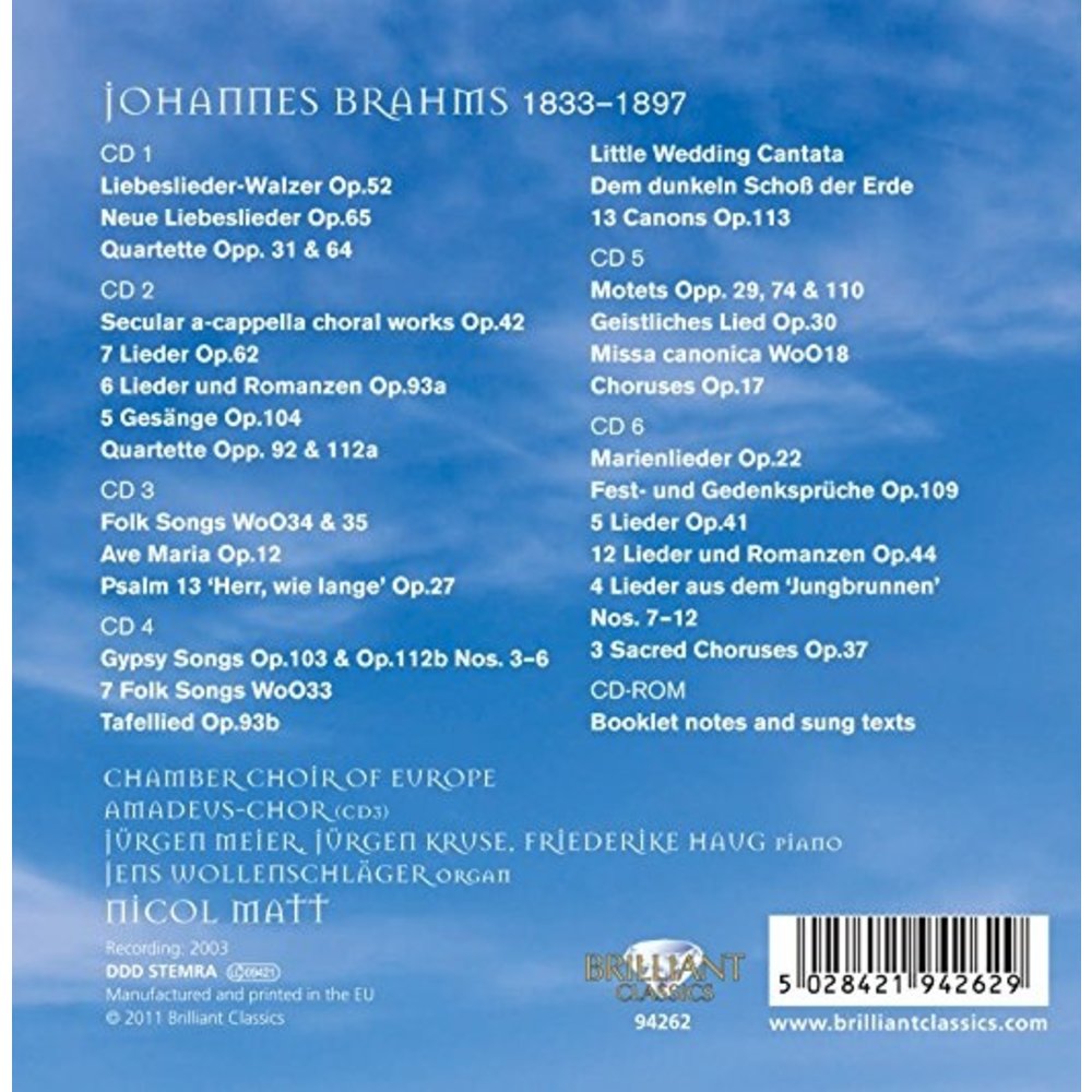 Brilliant Classics Brahms: Choral Works