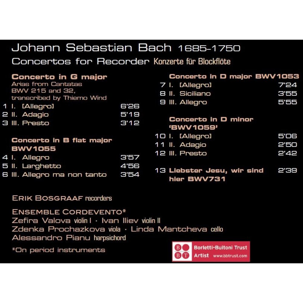 Brilliant Classics J.S. Bach: Concertos for Recorder