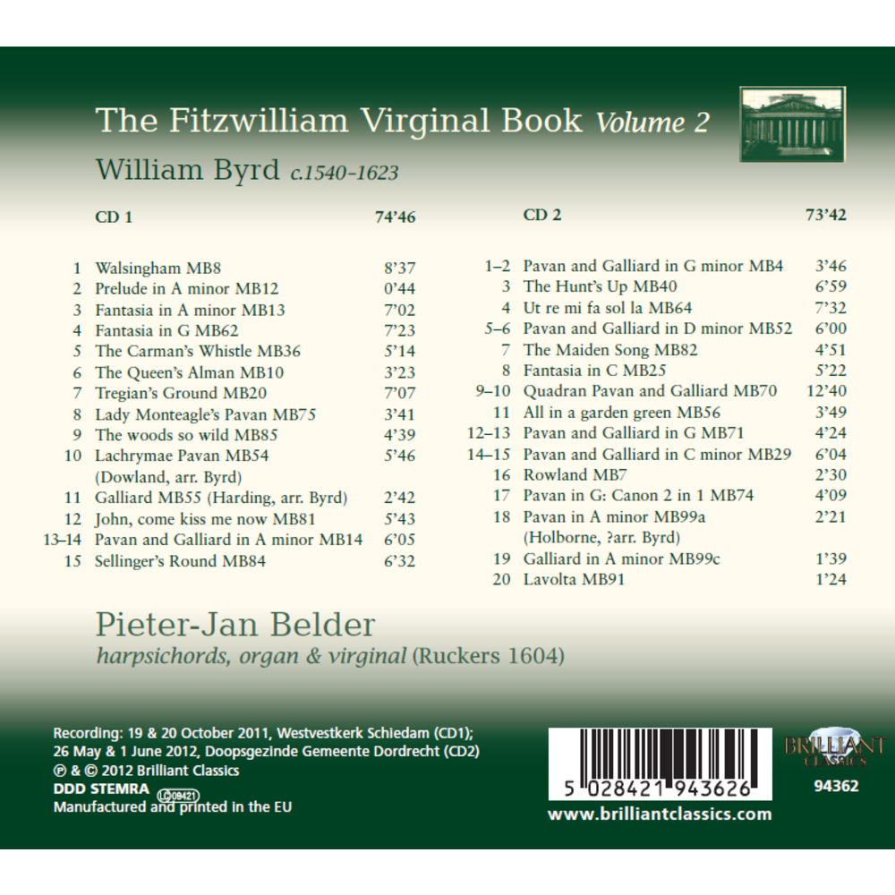 Brilliant Classics Fitzwilliam Virginal Book Vol.2