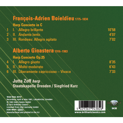 Brilliant Classics Ginastera & BoÃ¯eldieu: Harp Concertos