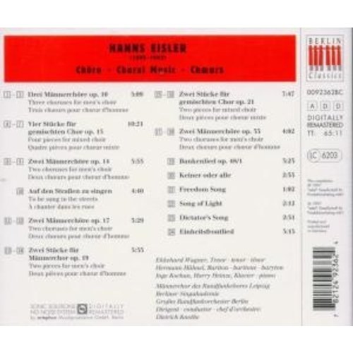 Berlin Classics Eisler, H: Vol.ix-Chore, Chorlieder