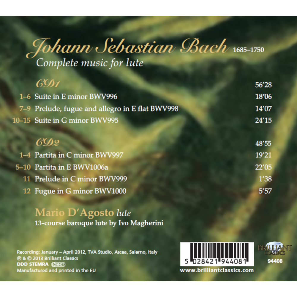 Brilliant Classics J.S. Bach: Complete Music for Lute