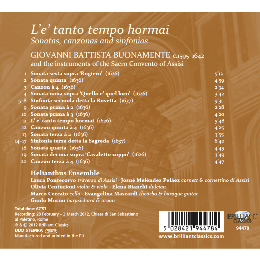 Brilliant Classics Buonamente: Sonatas, canzonas and sinfonias