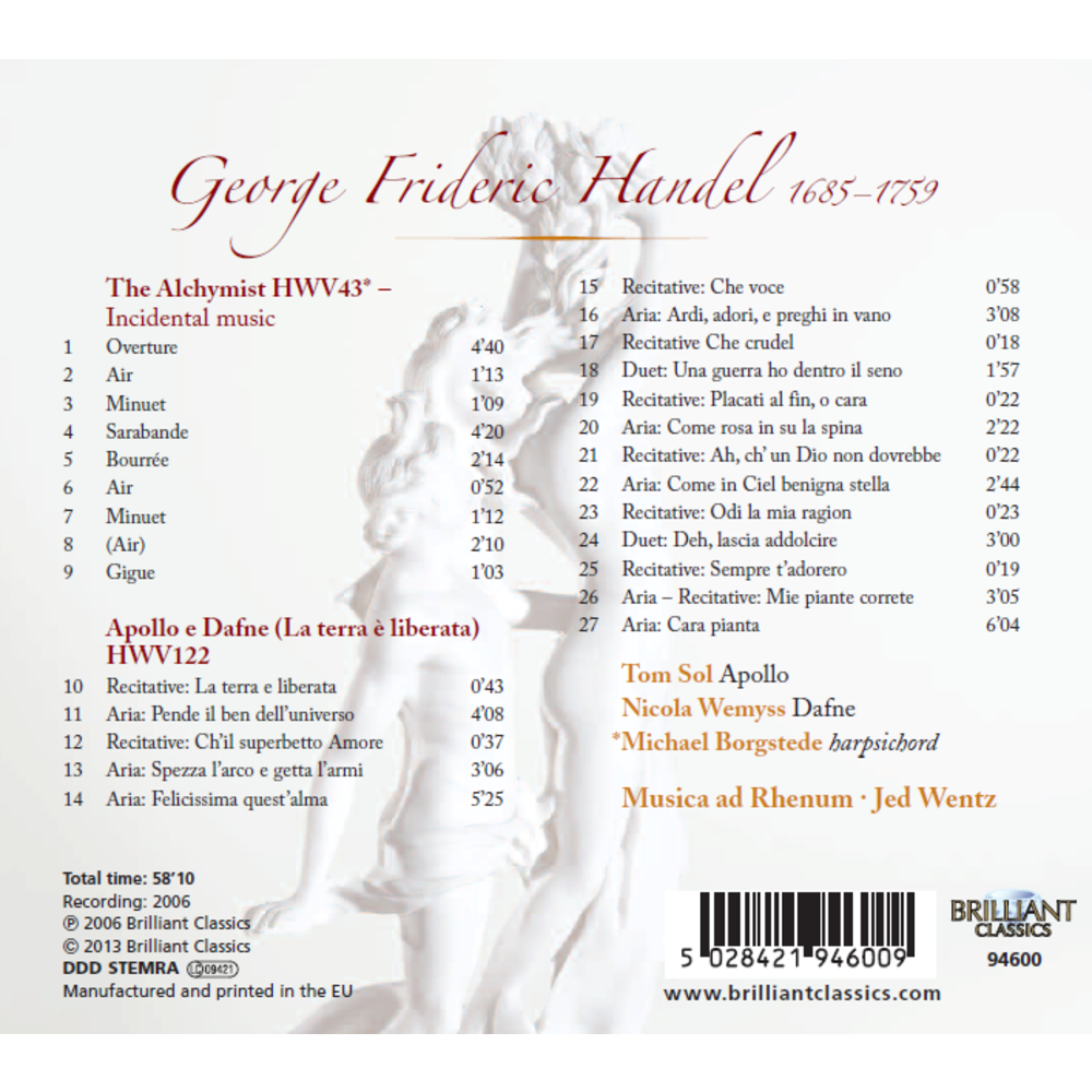 Brilliant Classics Handel: Apollo & Dafne - The Alchymist