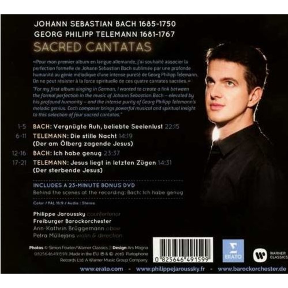 Erato/Warner Classics Bach & Telemann: Sacred Cantatas - Philippe Jaroussky - deluxe versie met dvd